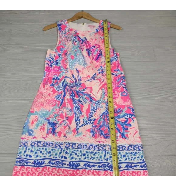Lilly Pulitzer Pink & Blue Tropical Shift Mini Dress - Picture 6 of 6